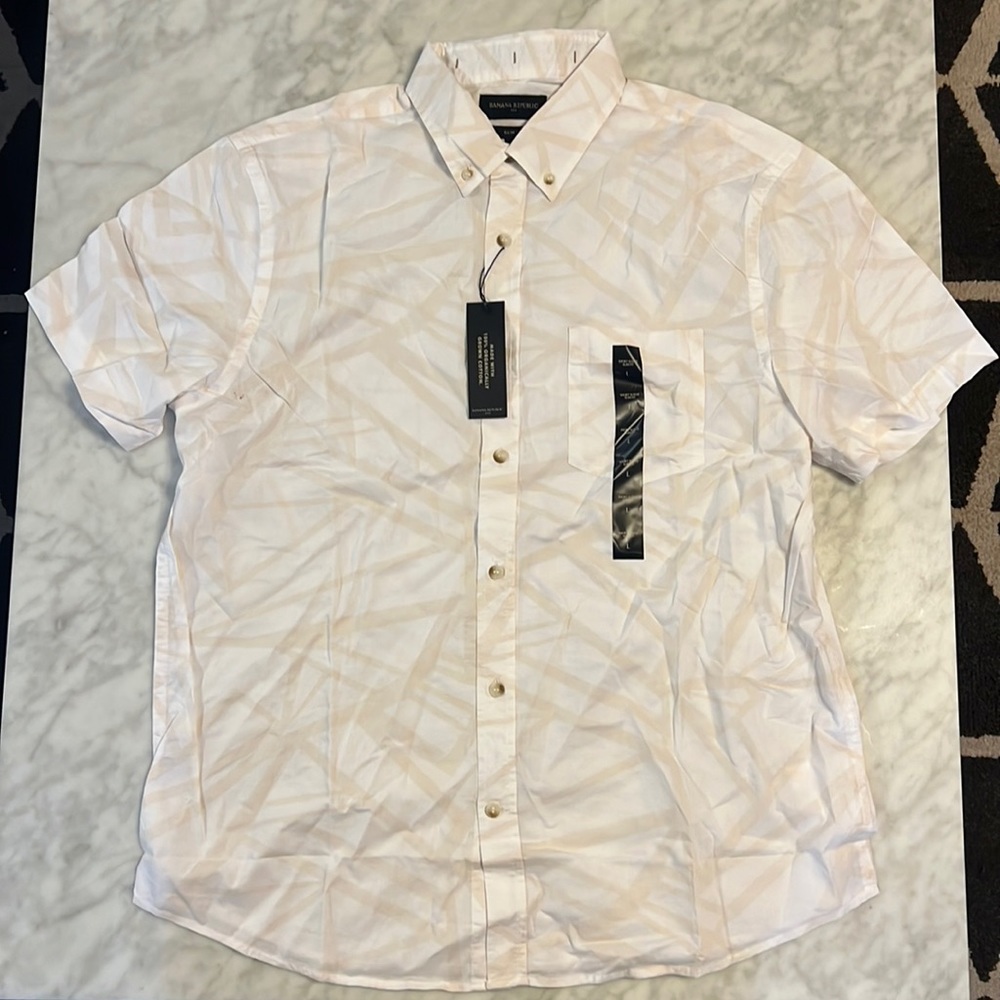 Banana Republic Slim Fit Patterned SS Shirt NEW w/ tags!